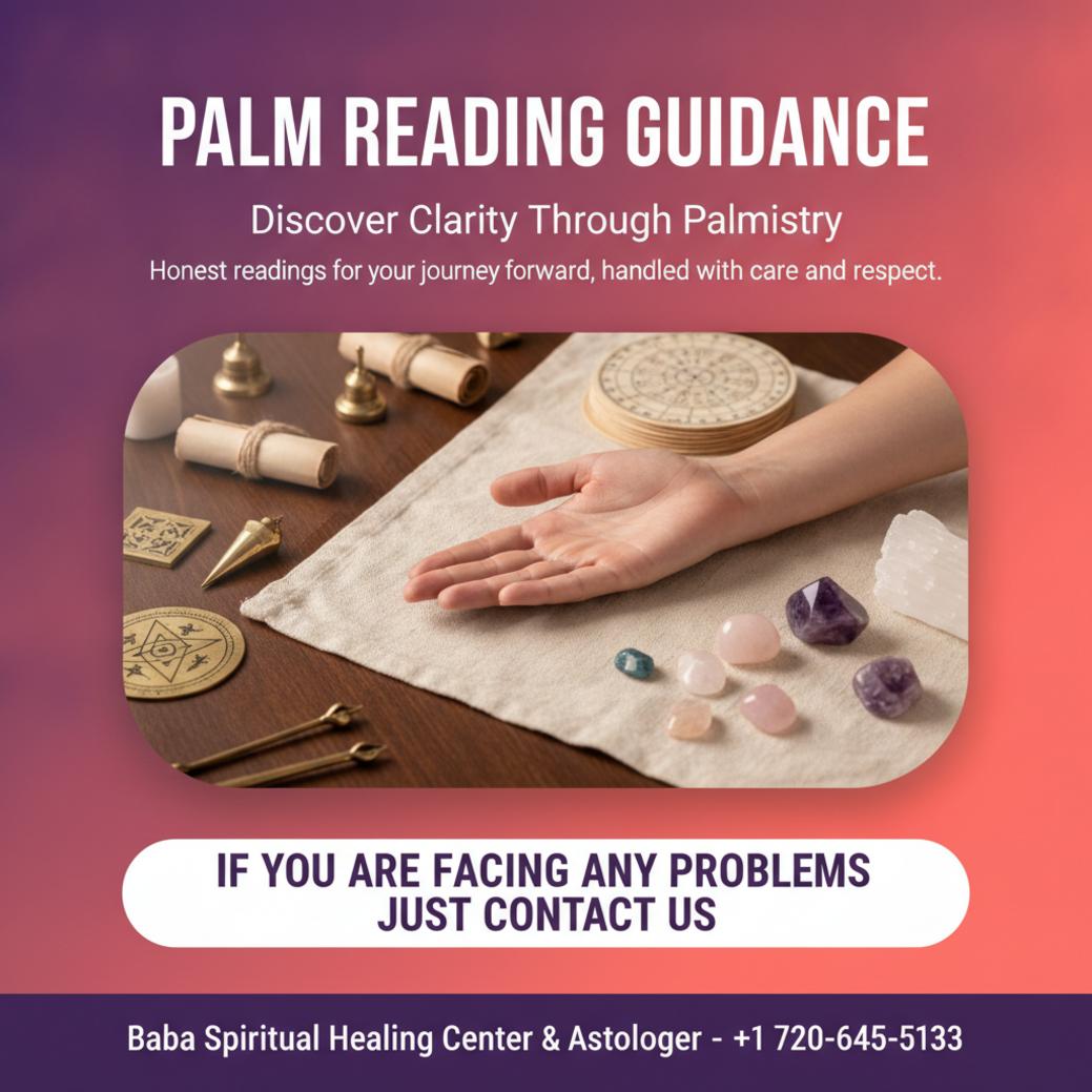 Palm reading tools and open palm on table in Centennial, CO setting
