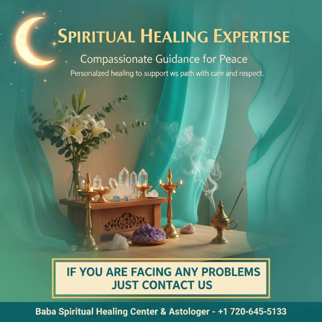 spiritual healing altar with lamps and incense in Denver room