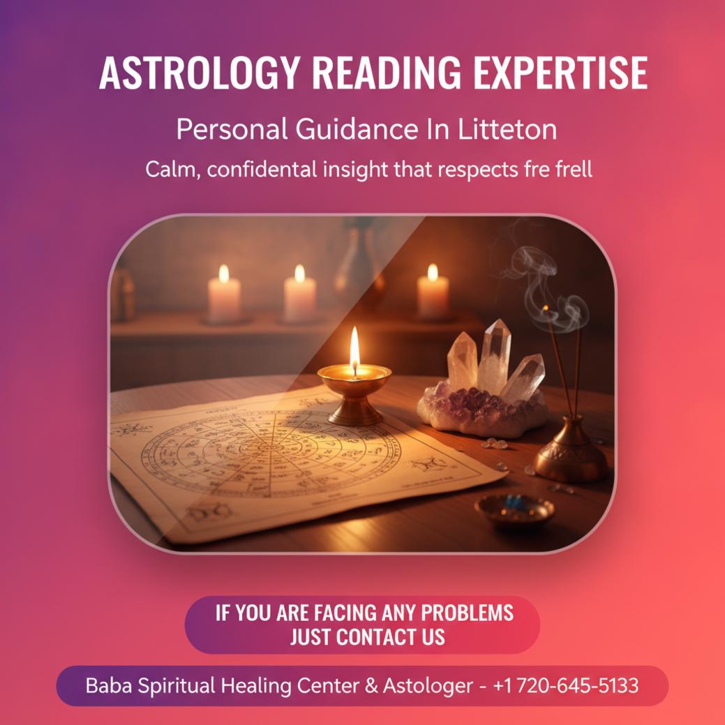 Vedic astrology birth chart and candle for astrology reading in Littleton