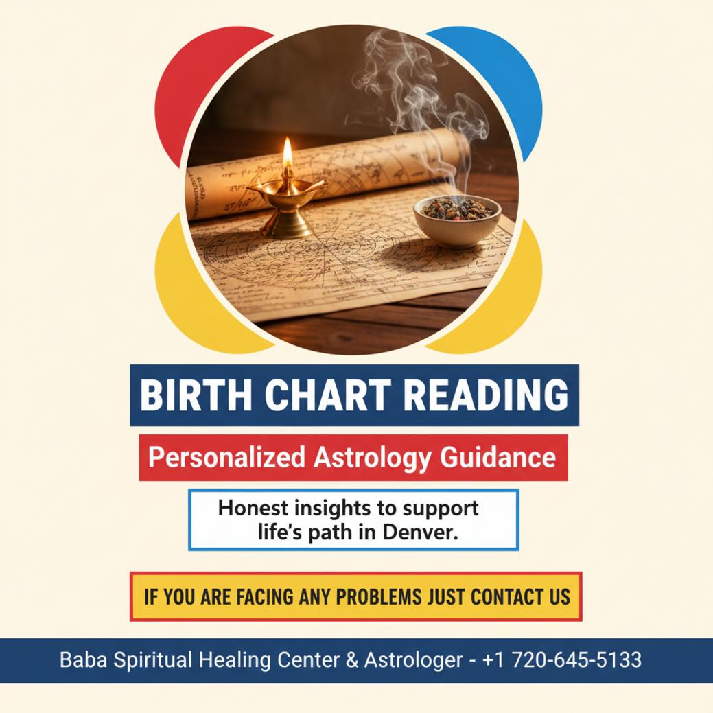 Vedic birth chart reading on wooden table with warm light Denver