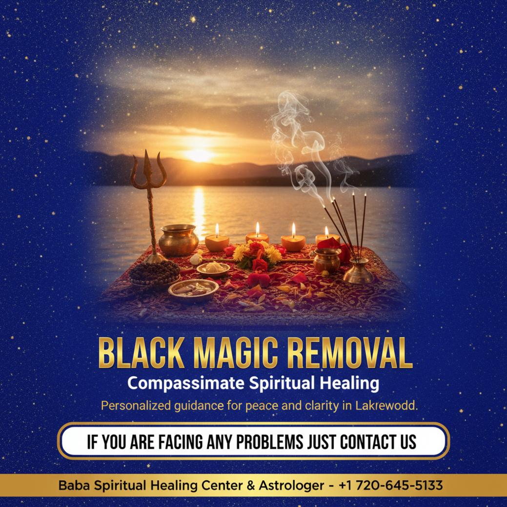 Traditional black magic removal altar with candles and incense in Lakewood