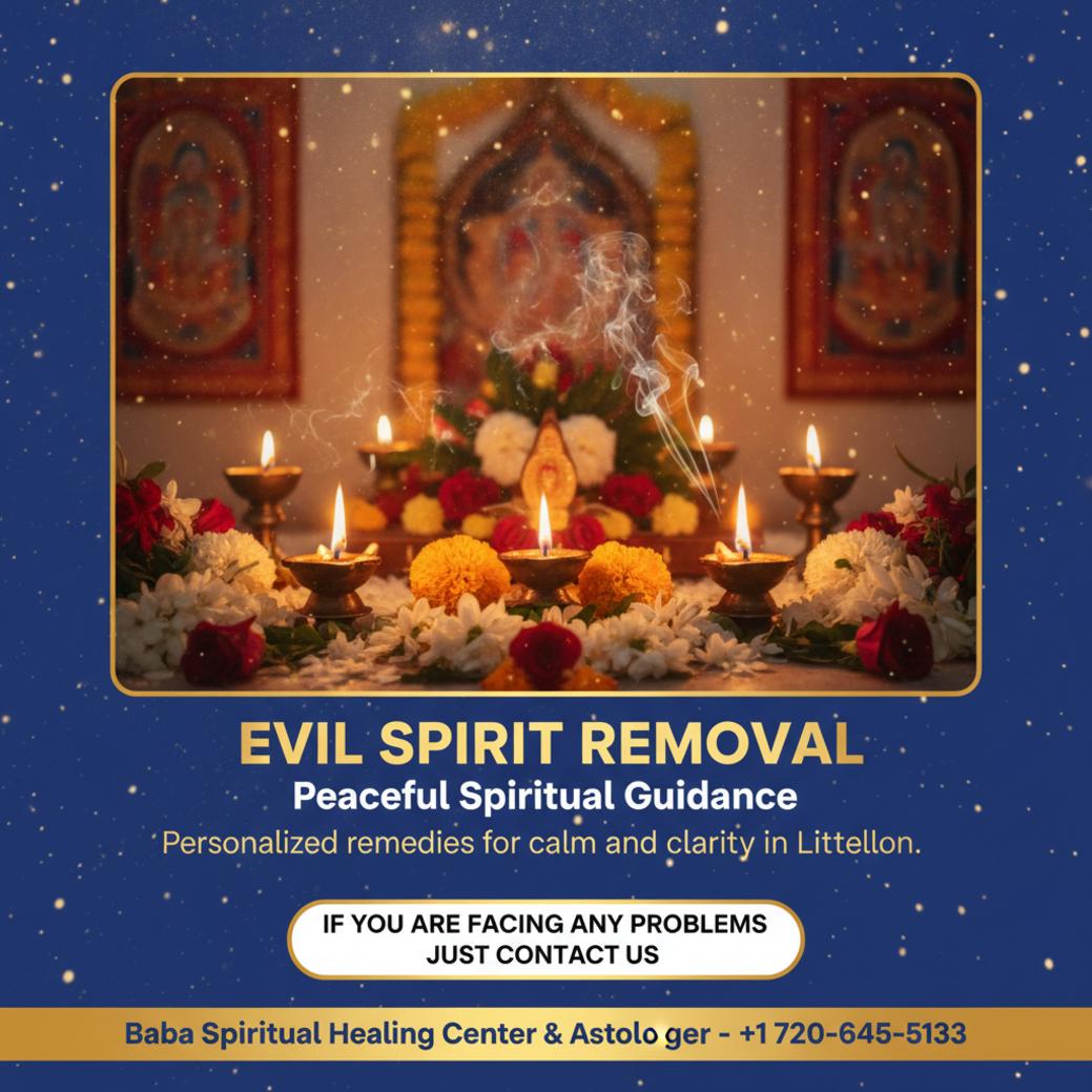 Calm altar for evil spirit removal in Littleton, CO with candles and incense