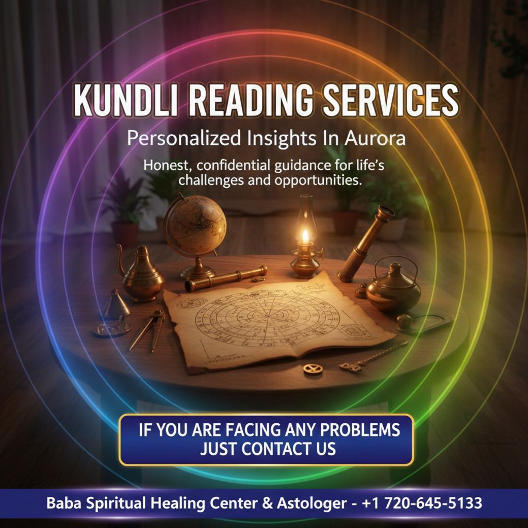 Kundli reading birth chart tools on wooden table in Aurora room