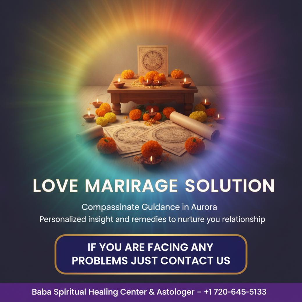Vedic astrology charts and spiritual setup for love marriage solution in Aurora