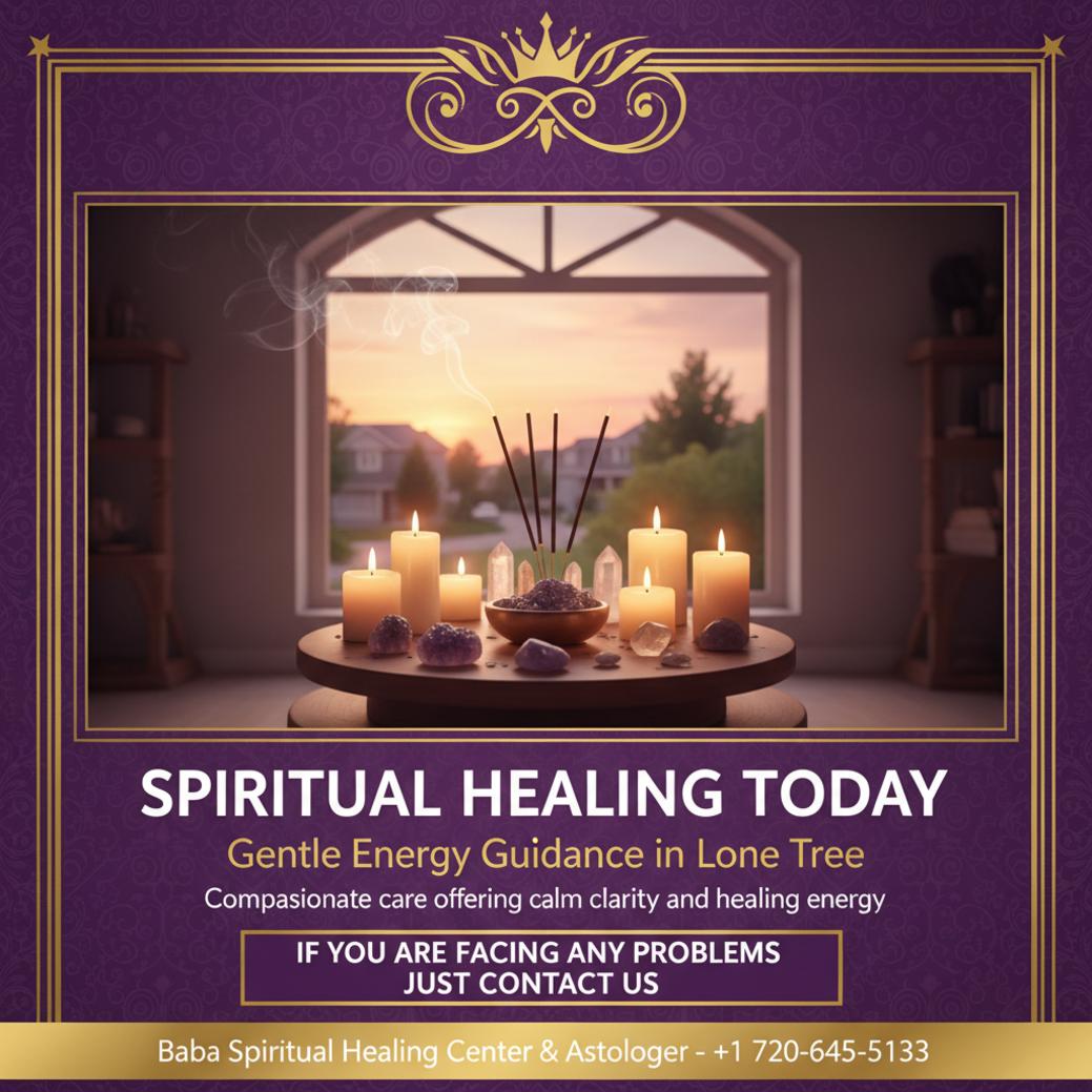 serene altar with candles and crystals representing spiritual healer in Lone Tree