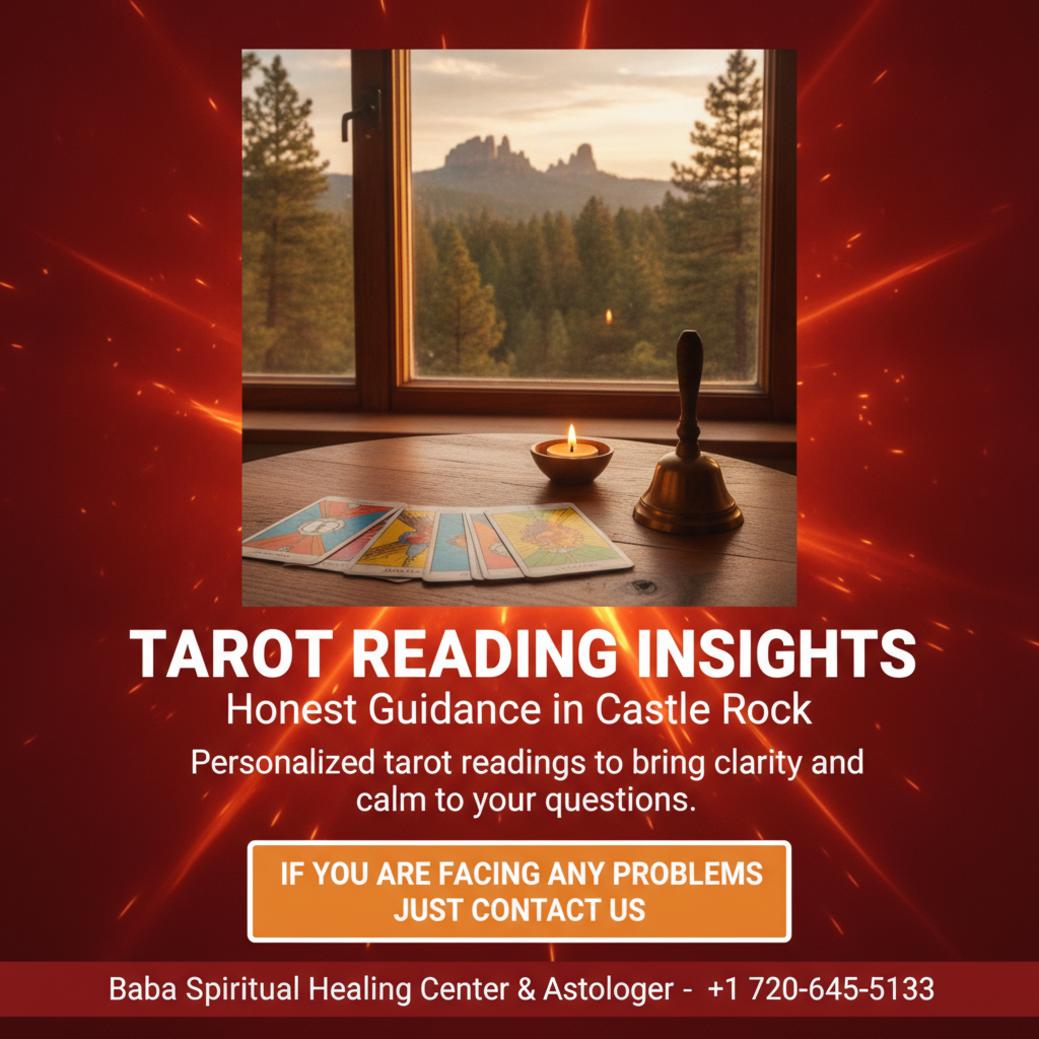 tarot cards laid out on wooden table in Castle Rock room