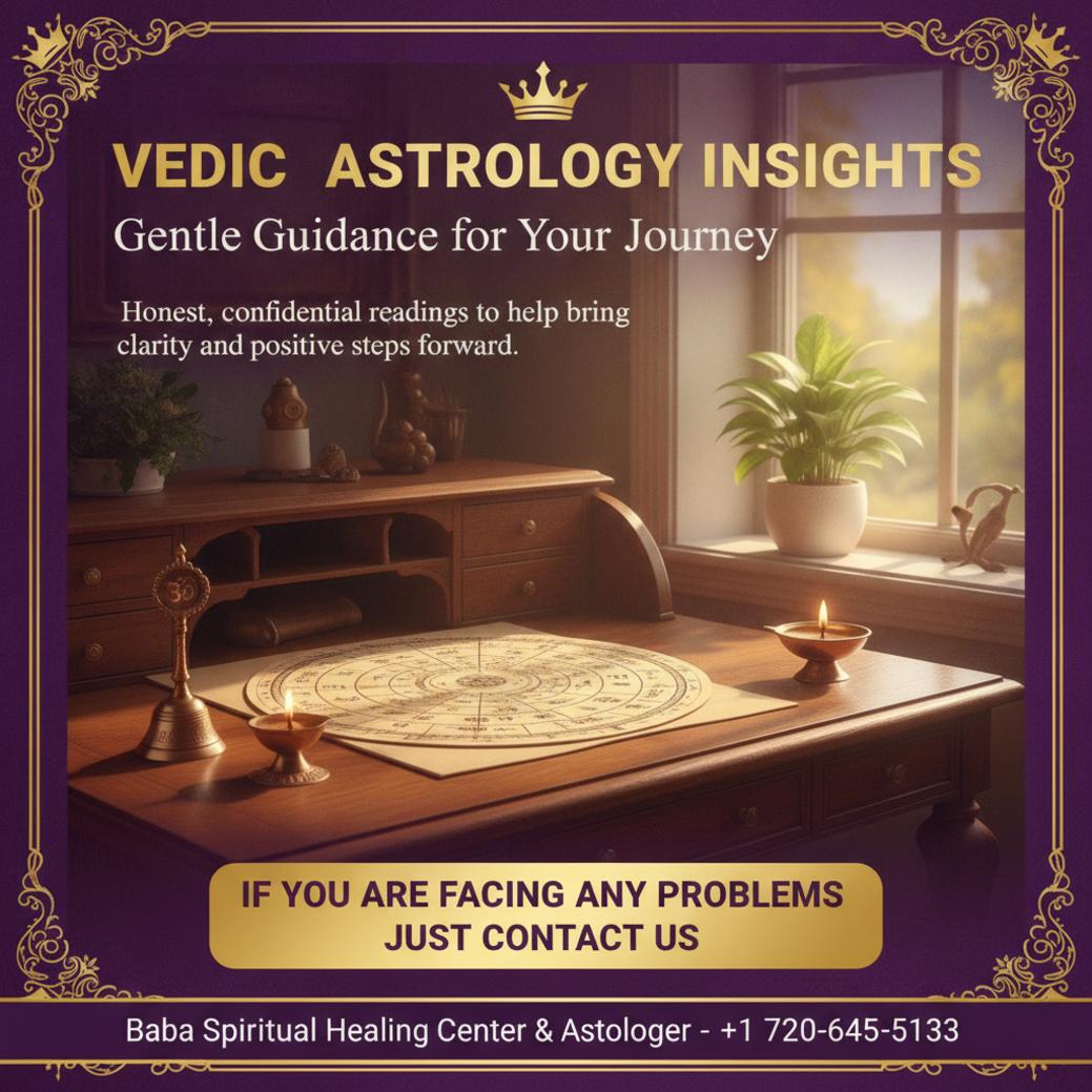 Close-up of vedic astrology birth chart for Greenwood Village client
