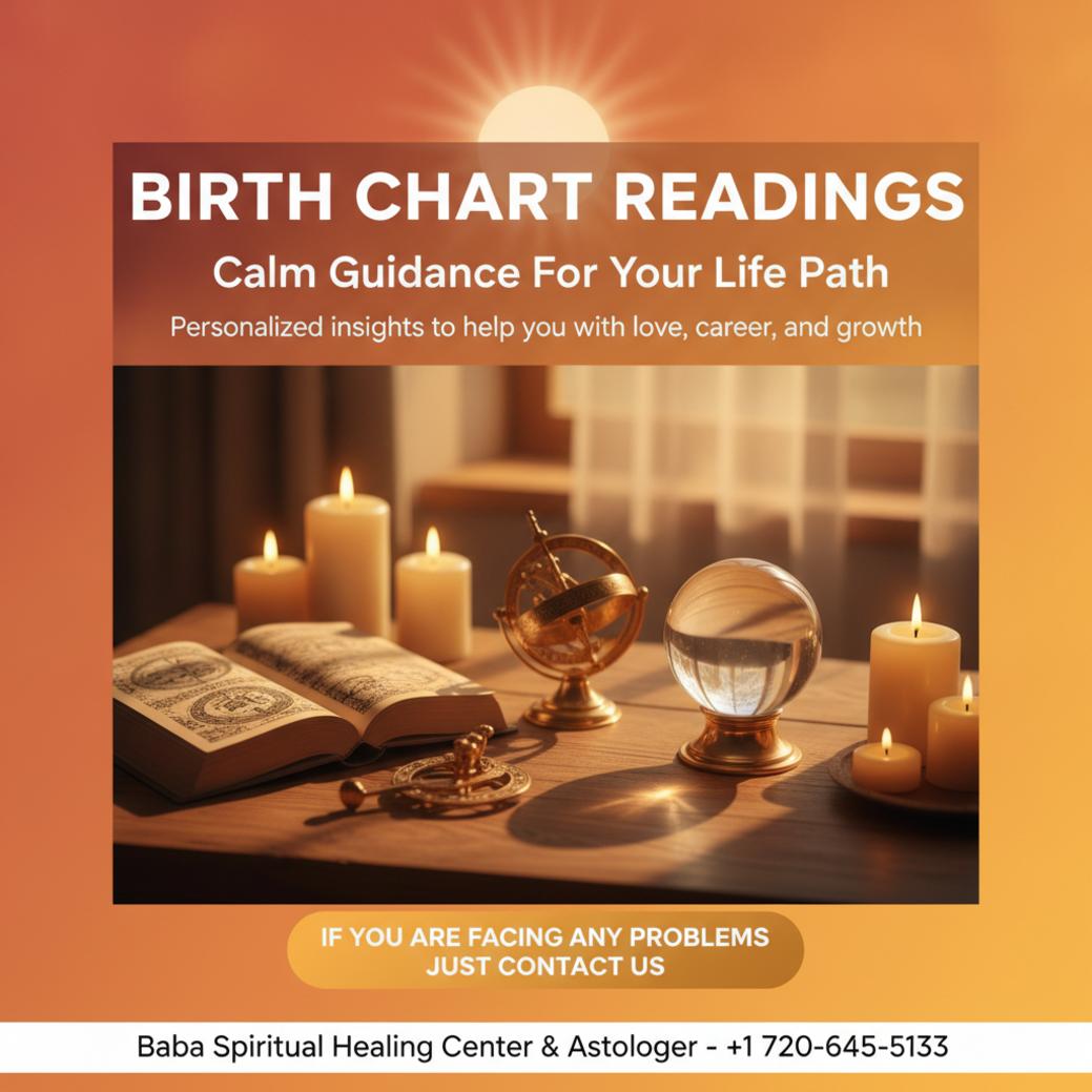 Close-up of birth chart reading setup with astrology tools in Aurora, CO