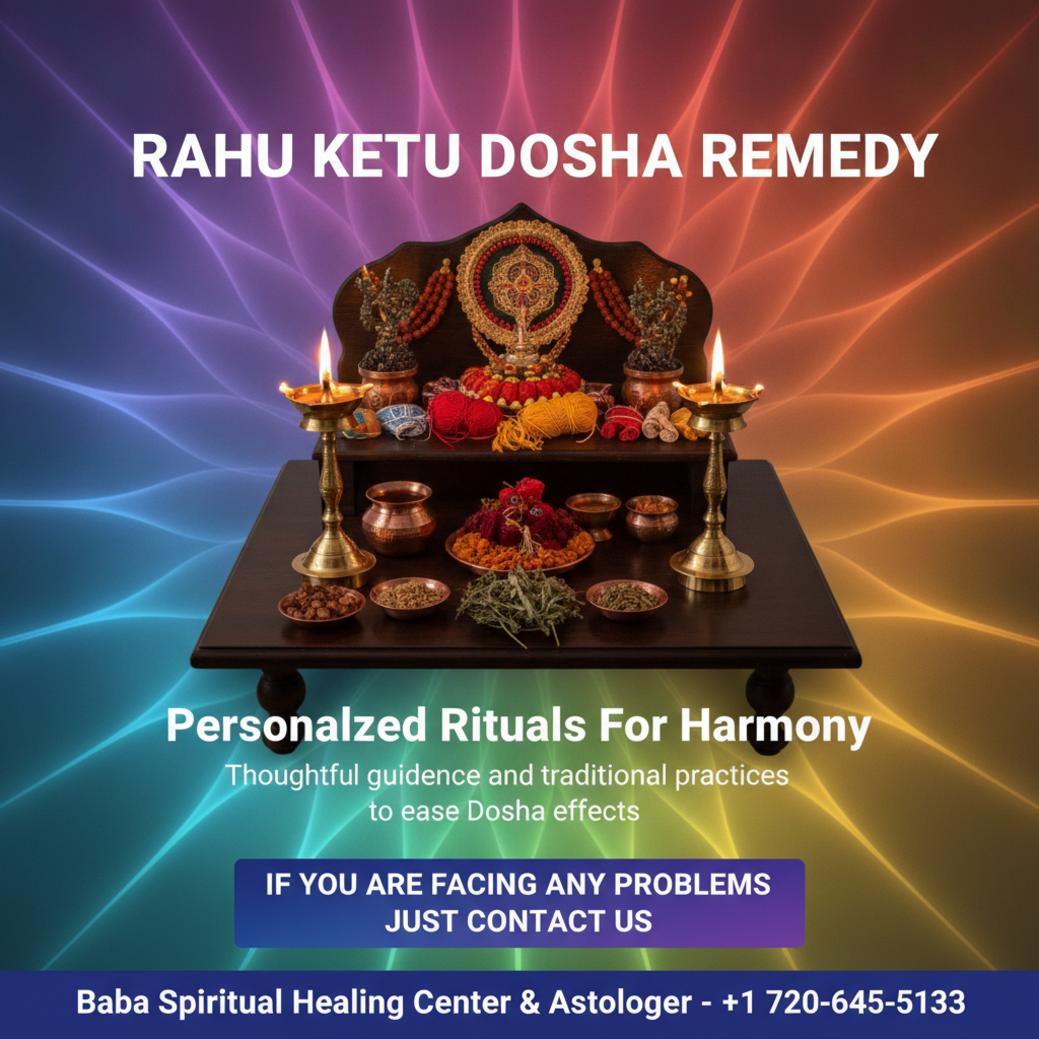 Traditional Rahu Ketu dosha remedy setup with lamps in Centennial lighting