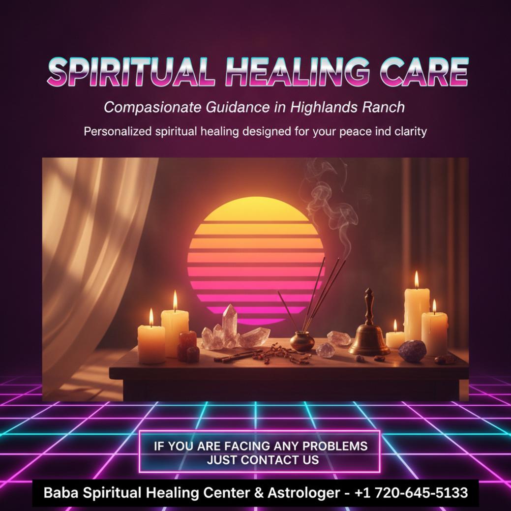 Spiritual healer session with crystals and candles at Highlands Ranch