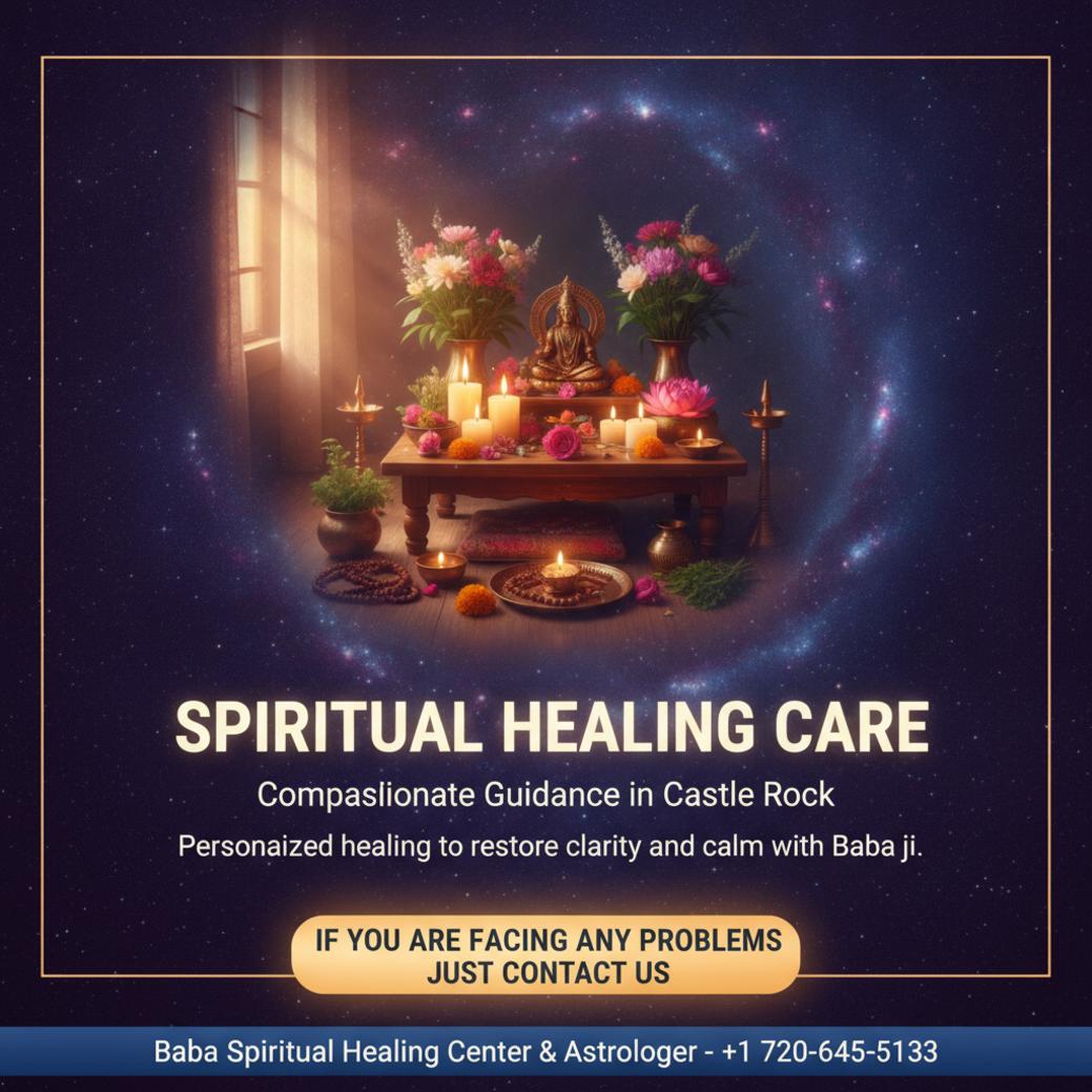 Spiritual healing altar with candles and flowers in Castle Rock, CO