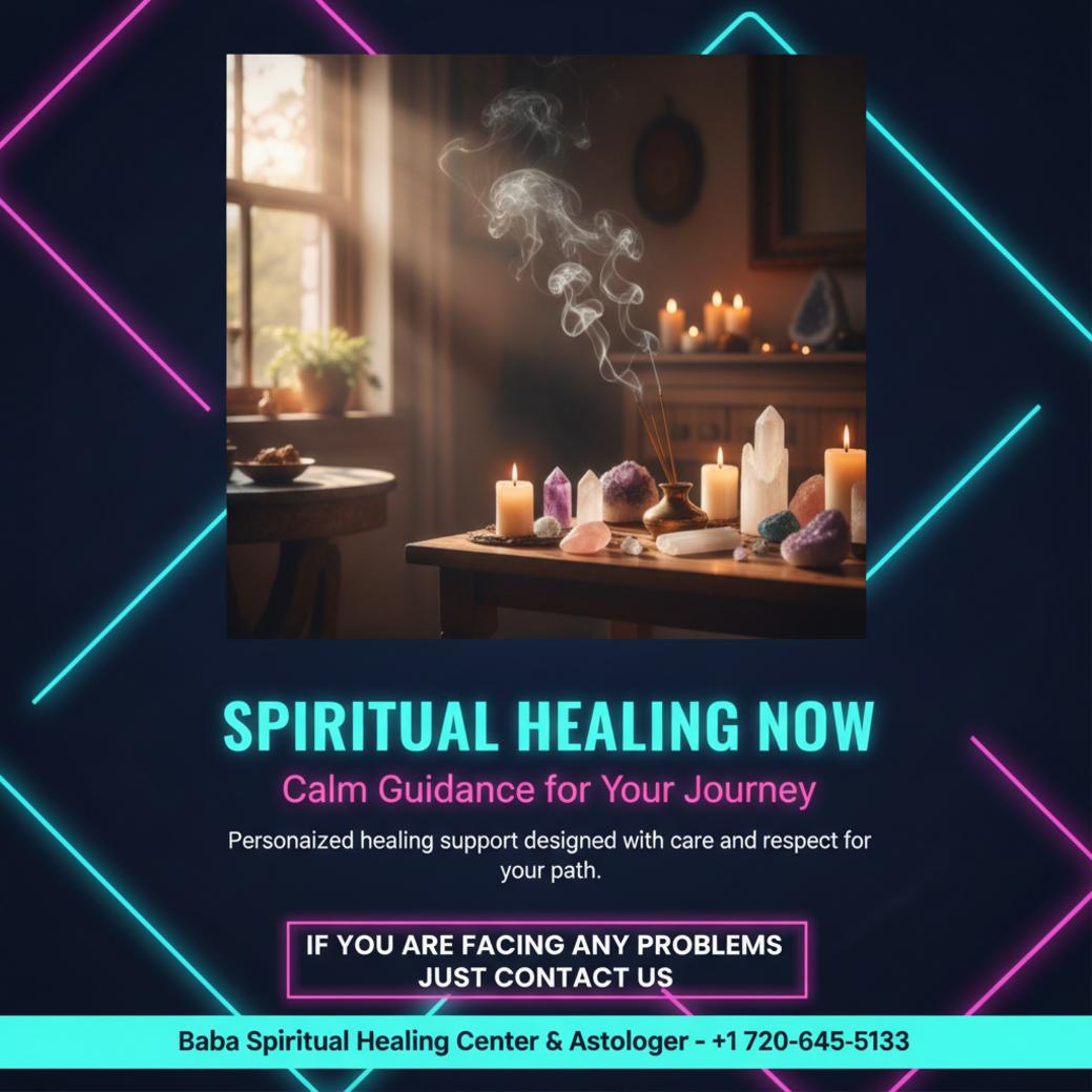 Spiritual healing altar with candles and crystals in Castle Rock room